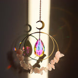 Maxbell Crystal Suncatcher Window Hanging Decor Crystal Sun Catcher Wind Chime Decor Pink