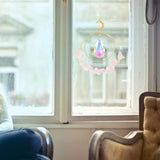 Maxbell Crystal Suncatcher Window Hanging Decor Crystal Sun Catcher Wind Chime Decor Pink