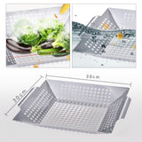 Maxbell Camping Grill Topper BBQ Grilling Pans Non-Stick Barbecue Trays with Handles S Stainless Steel
