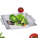 Maxbell Camping Grill Topper BBQ Grilling Pans Non-Stick Barbecue Trays with Handles S Stainless Steel