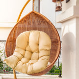 Maxbell Replacement Hanging Chair Cushion Soft Camping Cradle Chair Pads Cover champagne