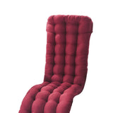 Maxbell Comfortable Polyester Garden Recliner Cushion Thickened Mat Outdoor Indoor Wine Red B