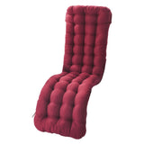 Maxbell Comfortable Polyester Garden Recliner Cushion Thickened Mat Outdoor Indoor Wine Red B