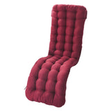 Maxbell Comfortable Polyester Garden Recliner Cushion Thickened Mat Outdoor Indoor Wine Red B