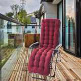 Maxbell Comfortable Polyester Garden Recliner Cushion Thickened Mat Outdoor Indoor Wine Red B