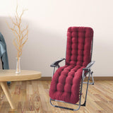 Maxbell Comfortable Polyester Garden Recliner Cushion Thickened Mat Outdoor Indoor Wine Red B