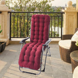 Maxbell Comfortable Polyester Garden Recliner Cushion Thickened Mat Outdoor Indoor Wine Red B