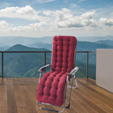 Maxbell Comfortable Polyester Garden Recliner Cushion Thickened Mat Outdoor Indoor Wine Red B