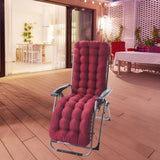 Maxbell Comfortable Polyester Garden Recliner Cushion Thickened Mat Outdoor Indoor Wine Red B