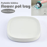Maxbell Movable Flower Pallet Planter Moving with Invisible Wheels Tray for Indoor White 4 Wheels L