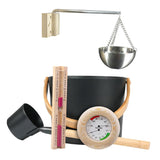 Maxbell Sauna Bucket Kit Wooden and Metal Matching for Bath Bathroom Steam Room