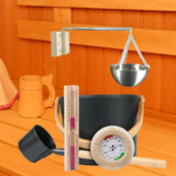 Maxbell Sauna Bucket Kit Wooden and Metal Matching for Bath Bathroom Steam Room