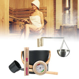 Maxbell Sauna Bucket Kit Wooden and Metal Matching for Bath Bathroom Steam Room