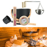 Maxbell Sauna Bucket Kit Wooden and Metal Matching for Bath Bathroom Steam Room