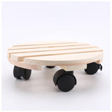 Maxbell Rolling Plant Stand Caddy Pallet Round Flower Pot Trolley Stand With Wheels 25cm