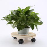 Maxbell Rolling Plant Stand Caddy Pallet Round Flower Pot Trolley Stand With Wheels 25cm