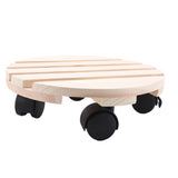 Maxbell Rolling Plant Stand Caddy Pallet Round Flower Pot Trolley Stand With Wheels 25cm