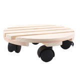 Maxbell Rolling Plant Stand Caddy Pallet Round Flower Pot Trolley Stand With Wheels 25cm