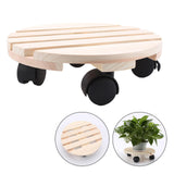 Maxbell Rolling Plant Stand Caddy Pallet Round Flower Pot Trolley Stand With Wheels 25cm