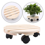 Maxbell Rolling Plant Stand Caddy Pallet Round Flower Pot Trolley Stand With Wheels 25cm