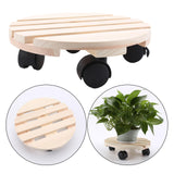 Maxbell Rolling Plant Stand Caddy Pallet Round Flower Pot Trolley Stand With Wheels 25cm