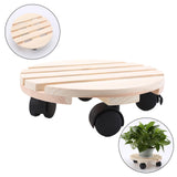 Maxbell Rolling Plant Stand Caddy Pallet Round Flower Pot Trolley Stand With Wheels 25cm