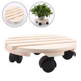 Maxbell Rolling Plant Stand Caddy Pallet Round Flower Pot Trolley Stand With Wheels 25cm
