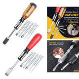 Maxbell Semi-automatic Rotating Screwdriver Hand Push Pull Ratchet  Yellow