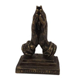 Maxbell Retro Praying Hands Artwork Sculpture Decor Resin Gift 3D for Bedroom Home