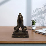 Maxbell Retro Praying Hands Artwork Sculpture Decor Resin Gift 3D for Bedroom Home