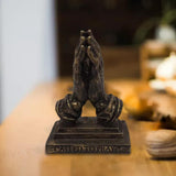 Maxbell Retro Praying Hands Artwork Sculpture Decor Resin Gift 3D for Bedroom Home