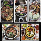 Maxbell Non Stick Barbecue Plate Grill Pan Round for Outdoor Camping Picnic Indoor