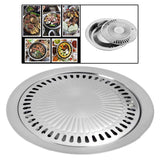 Maxbell Non Stick Barbecue Plate Grill Pan Round for Outdoor Camping Picnic Indoor