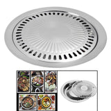Maxbell Non Stick Barbecue Plate Grill Pan Round for Outdoor Camping Picnic Indoor