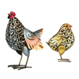 Maxbell Metal Carved Iron Chick Sculpture Garden Statue for Lawn Porch Decorative