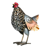 Maxbell Metal Carved Iron Chick Sculpture Garden Statue for Lawn Porch Decorative