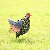 Maxbell Metal Carved Iron Chick Sculpture Garden Statue for Lawn Porch Decorative