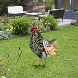 Maxbell Metal Carved Iron Chick Sculpture Garden Statue for Lawn Porch Decorative