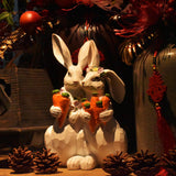 Maxbell Mini Garden Rabbit Statues Photo Props Crafts for Pastoral Patio Decoration F
