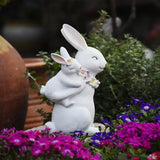 Maxbell Mini Garden Rabbit Statues Photo Props Crafts for Pastoral Patio Decoration F