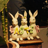 Maxbell Mini Garden Rabbit Statues Photo Props Crafts for Pastoral Patio Decoration F