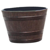 Maxbell Whisky Barrel Garden Planter Resin Rustic Garden Decor Classic 15.5 inch