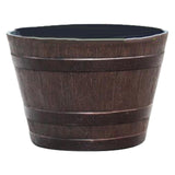 Maxbell Whisky Barrel Garden Planter Resin Rustic Garden Decor Classic 15.5 inch