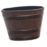 Maxbell Whisky Barrel Garden Planter Resin Rustic Garden Decor Classic 15.5 inch