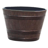 Maxbell Whisky Barrel Garden Planter Resin Rustic Garden Decor Classic 15.5 inch
