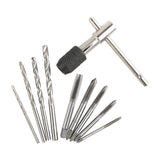 Maxbell Hand Tap Set Screw Thread Taps T-Wrench Reamer Twist Drill Bit 10Pcs