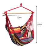 Maxbell Hanging Rope Hammock Chair Swing Seat for Indoor Outdoor Spaces Rainbow