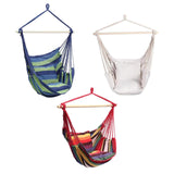 Maxbell Hanging Rope Hammock Chair Swing Seat for Indoor Outdoor Spaces Rainbow