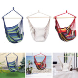 Maxbell Hanging Rope Hammock Chair Swing Seat for Indoor Outdoor Spaces Rainbow
