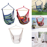 Maxbell Hanging Rope Hammock Chair Swing Seat for Indoor Outdoor Spaces Rainbow